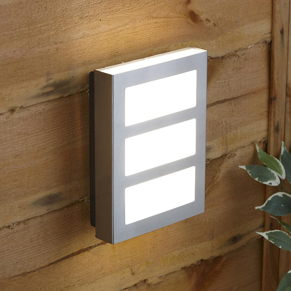 Biard Sorby LED Slat Effect Wall Light - Biard Sorby LED Stainless Steel Wall Light with Front Slat Effect